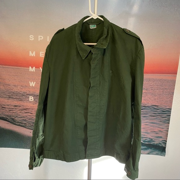 Green Army Military Button Down Shirt / Jacket - Picture 2 of 8